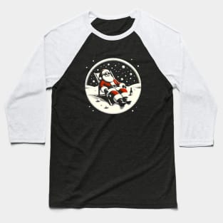 Santa's Sun and Sand Escape: Beach-Themed Christmas Tee Baseball T-Shirt